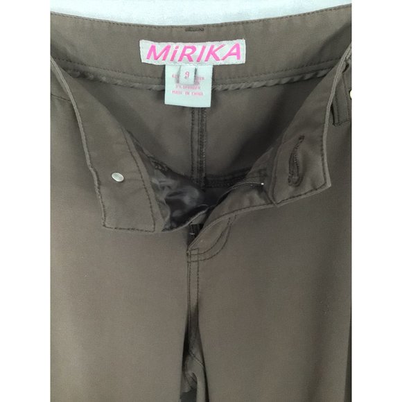 MIRIKA Women's Casual Pants size 9, Dark Brown, Polyester, Rayon, Spandex - Picture 3 of 9